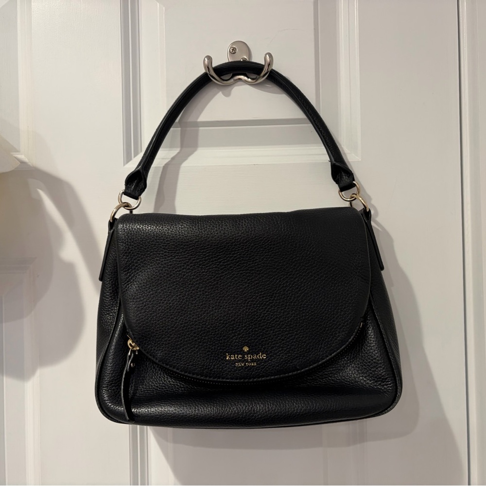 Kate Spade Black Pebbled Leather Shoulder Bag